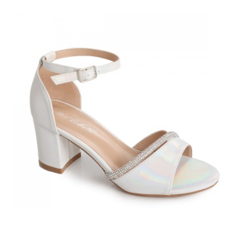 Asiba Ladies' Silver Eco Leather Σανδάλια με τακούνι - Img 8