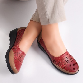Bordo Γυναικεία παπούτσια σε Desi Ecological Leather - Img 5