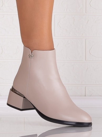 Botine Dama Bej din Piele Ecologica Dolly - Img 4