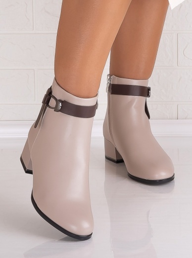 Botine Dama Bej din Piele Ecologica Vivienna - Img 5