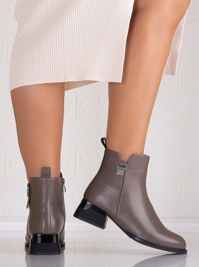 Botine Dama Gri din Piele Ecologica Sevia - Img 4