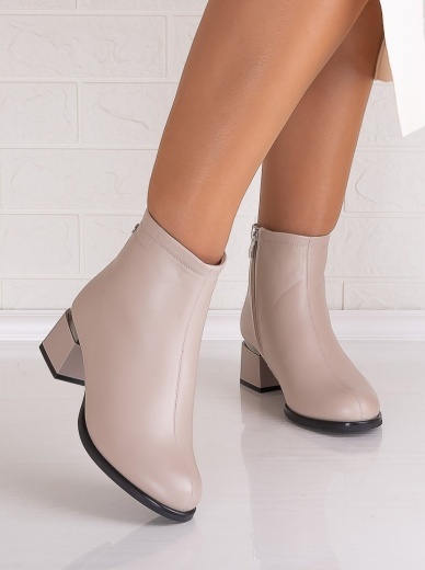 Botine Dama Imblanite Bej din Piele Ecologica Lilita