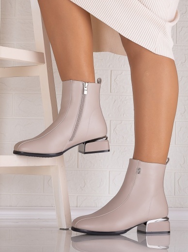 Botine Dama Imblanite Bej din Piele Ecologica Vidaria - Img 4