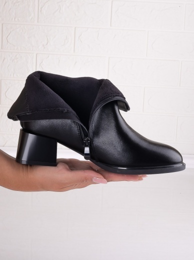 Botine Dama Imblanite Negre din Piele Ecologica Lilita - Img 2