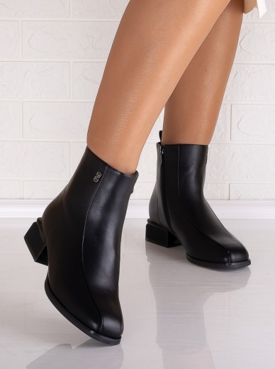 Botine Dama Imblanite Negre din Piele Ecologica Vidaria - Img 4
