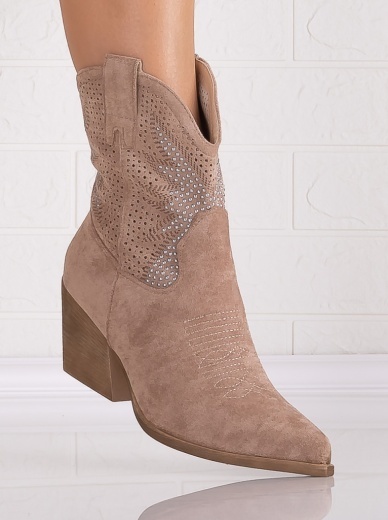 Botine dama Khaki din Piele Ecologica Intoarsa Jemina - Img 3