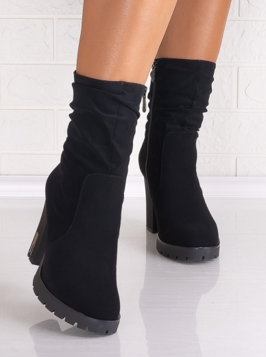 Botine Dama Negre din Piele Ecologica Intoarsa Verasia - Img 5