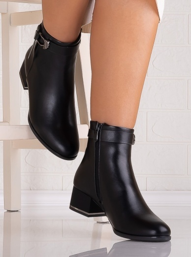 Botine Dama Negre din Piele Ecologica Vivienna