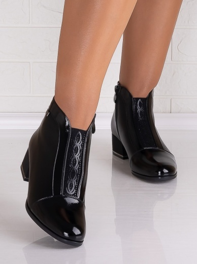 Botine Dama Negre2 din Piele Ecologica Elia