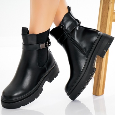 Enia Ladies' Black Enhanced Eco Leather μπότες - Img 4