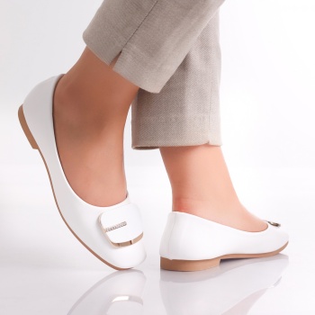 Eselin Ladies' White Organic Leather Μπαλαρίνες από οργανικό δέρμα - Img 3