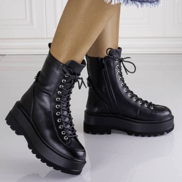 Ghete Dama Imblanite Negre din Piele Ecologica Irdasa