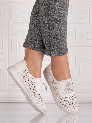 Pantofi casual Bej dama din Piele Ecologica Sorata - Img 3