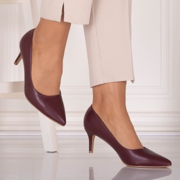 Pantofi dama Bordo din Piele Ecologica Dania