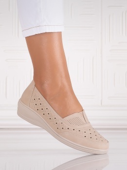 Pantofi dama casual Bej din Piele Ecologica Audara - Img 4