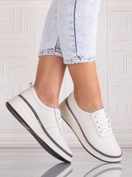 Pantofi dama casual Bej din Piele Naturala Alonsa - Img 3