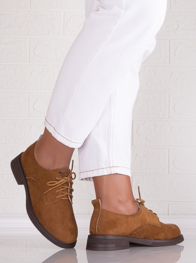 Pantofi dama casual Camel din Piele Ecologica Intoarsa Surana - Img 3
