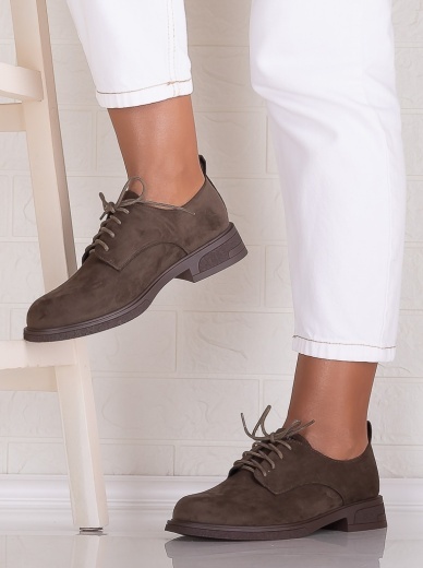 Pantofi dama casual Khaki din Piele Ecologica Intoarsa Surana - Img 3