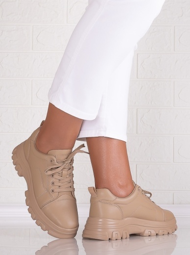 Pantofi dama casual Khaki din Piele Naturala Alisma - Img 4