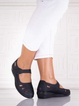 Pantofi dama casual Negri din Piele Ecologica Araua