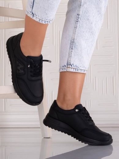 Pantofi dama Casual Negri din Piele Ecologica Arela - Img 2