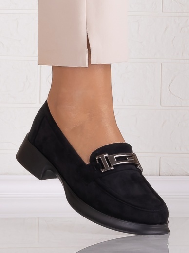 Pantofi dama casual Negri din Piele Ecologica Intoarsa Kalya - Img 4