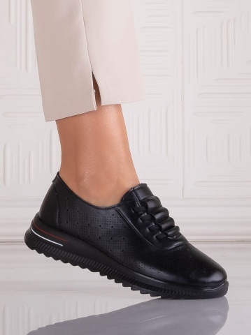 Pantofi dama Casual Negri din Piele Ecologica Noida