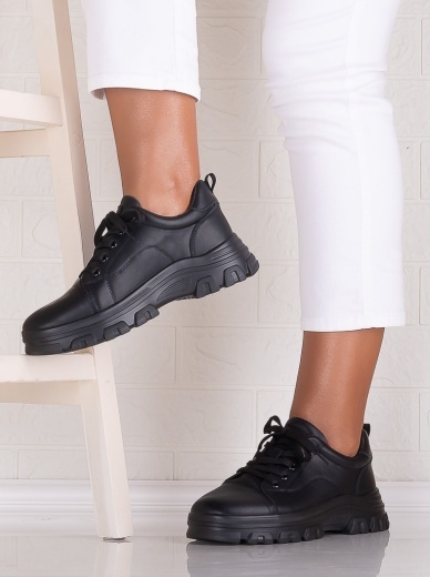 Pantofi dama casual Negri din Piele Naturala Alisma - Img 2
