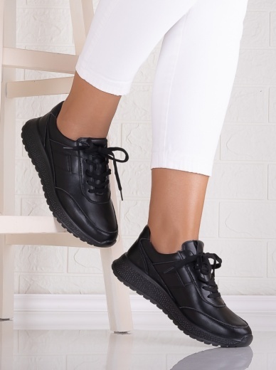 Pantofi dama casual Negri din Piele Naturala Jenina - Img 2