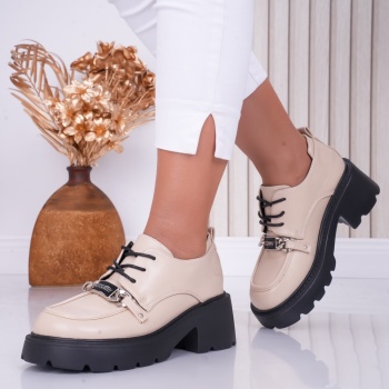 Pantofi dama casual Nude din Piele Ecologica Loredana - Img 4