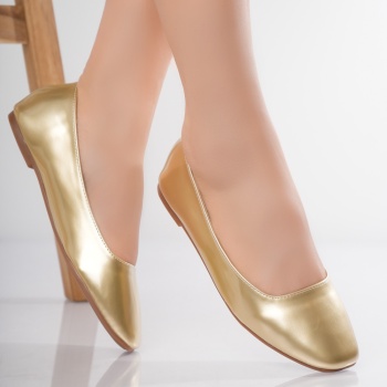 Ranela Ladies' Golden Organic Leather Μπαλαρίνες από οργανικό δέρμα με λάκα - Img 2