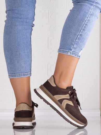 Sneakers dama cu platforma Maro din Piele Ecologica Intoarsa Suziana - Img 5
