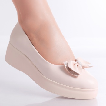 Γυναικεία παπούτσια πλατφόρμας Inloy Nude Eco Leather