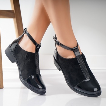 Γυναικεία Παπούτσια Casual Μαύρο Eco Leather Turned Nava - Img 4