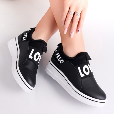 Γυναικεία sneakers με πλατφόρμα Μαύρα σε Marla Eco Leather - Img 5