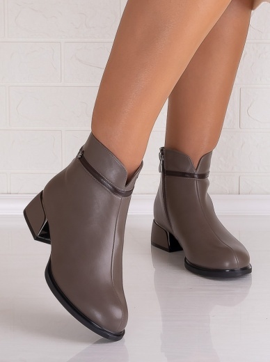 Botine Dama Gri din Piele Ecologica Bonie - Img 5