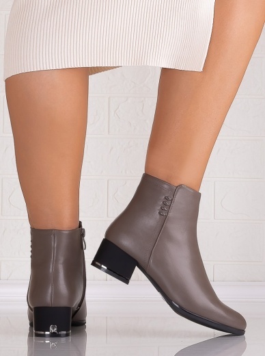 Botine Dama Gri din Piele Ecologica Eleta - Img 5