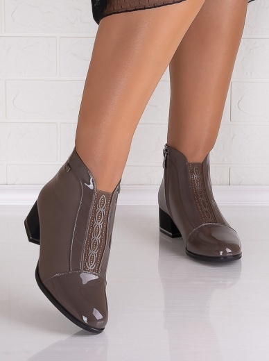Botine Dama Gri din Piele Ecologica Elia - Img 4