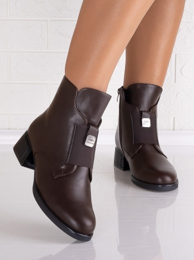 Botine dama Imblanite Maro din Piele Ecologica Rosania - Img 4