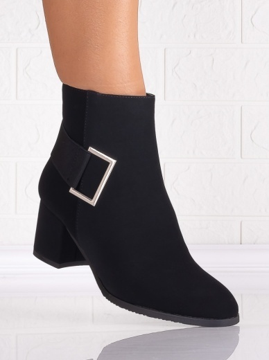 Botine Dama Imblanite Negre din Piele Ecologica Intoarsa Hanoia - Img 2