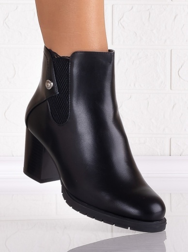 Botine Dama Imblanite Negre din Piele Ecologica Pavena - Img 3