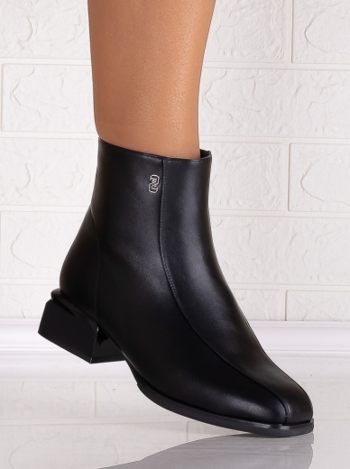 Botine Dama Imblanite Negre din Piele Ecologica Vidaria