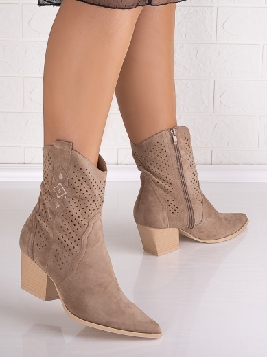 Botine dama Khaki din Piele Ecologica Intoarsa Jure - Img 5
