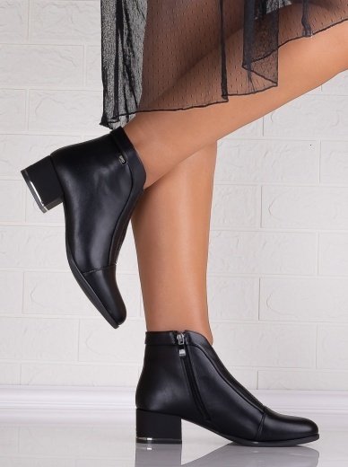 Botine Dama Negre din Piele Ecologica Elia - Img 2