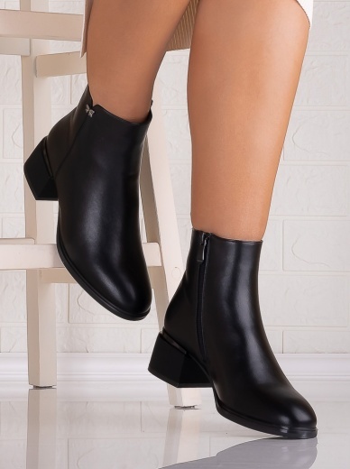 Botine Dama Negre din Piele Ecologica Empira - Img 2