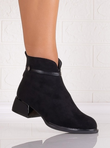 Botine Dama Negre din Piele Ecologica Intoarsa Bonie - Img 3