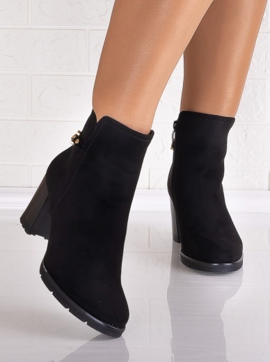 Botine Dama Negre din Piele Ecologica Intoarsa Bresela - Img 4
