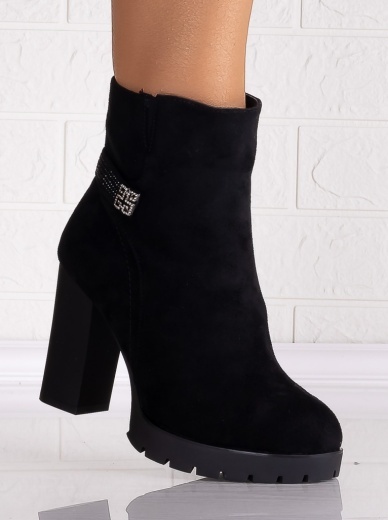 Botine Dama Negre din Piele Ecologica Intoarsa Juvelia - Img 4