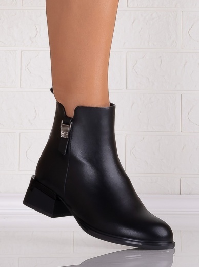 Botine Dama Negre din Piele Ecologica Sevia - Img 3