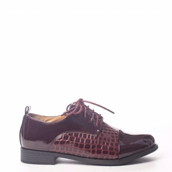 Casual παπούτσια lora κόκκινο eco leather lace-up - Img 4